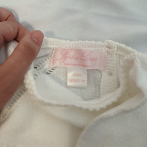 Vintage 90s Sophie Dess Knit Baby Dress, Sz 24 Months - Picture 6 of 7